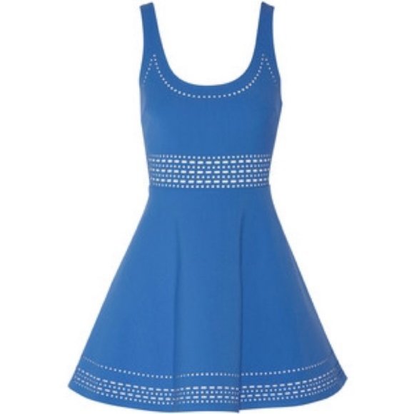 Elizabeth and James Blue Laser Cut Dress sz 2 - Picture 4 of 13